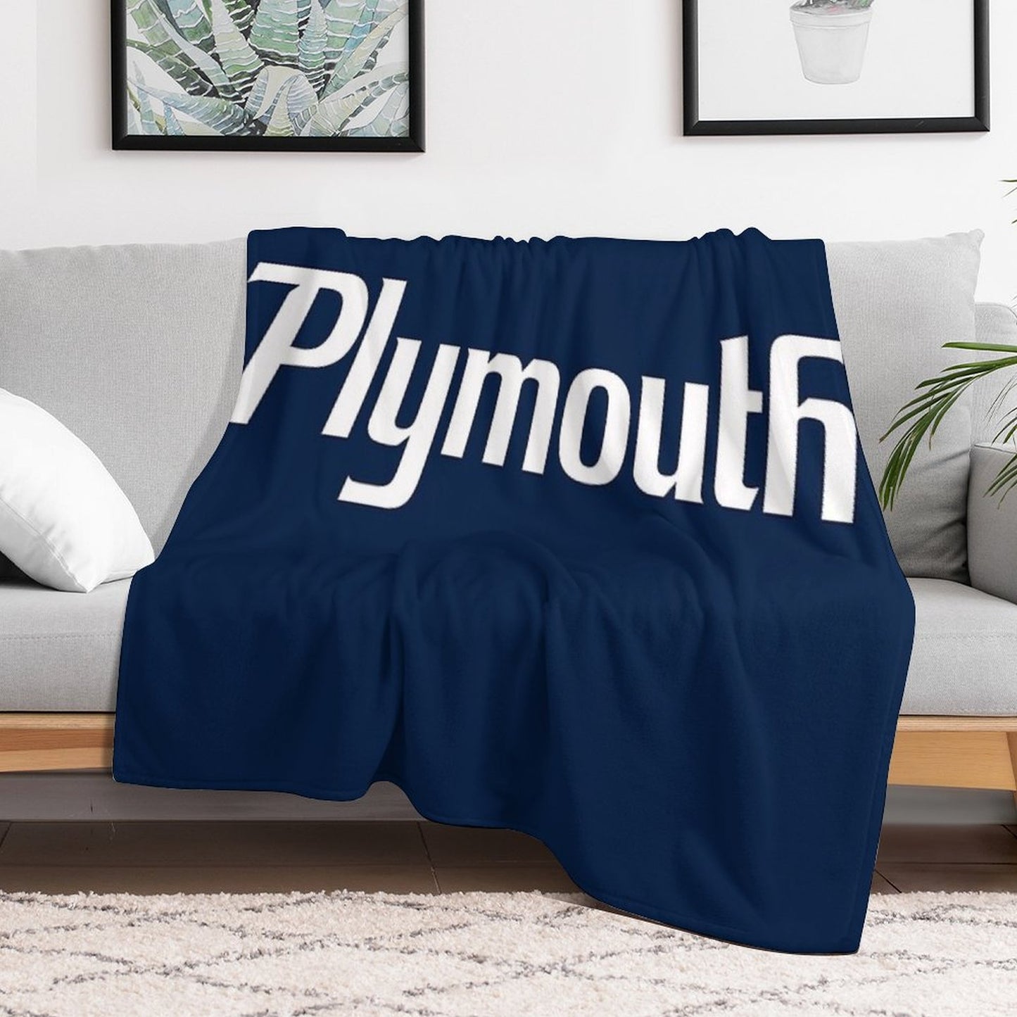 Plymouth - White Plush Throw Blanket