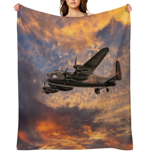 Avro Lancaster Bomber Velvety-soft Throw Blanket