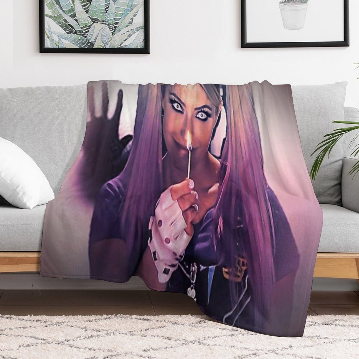 Flaming Pink Vignette Gift-ready Throw Blanket