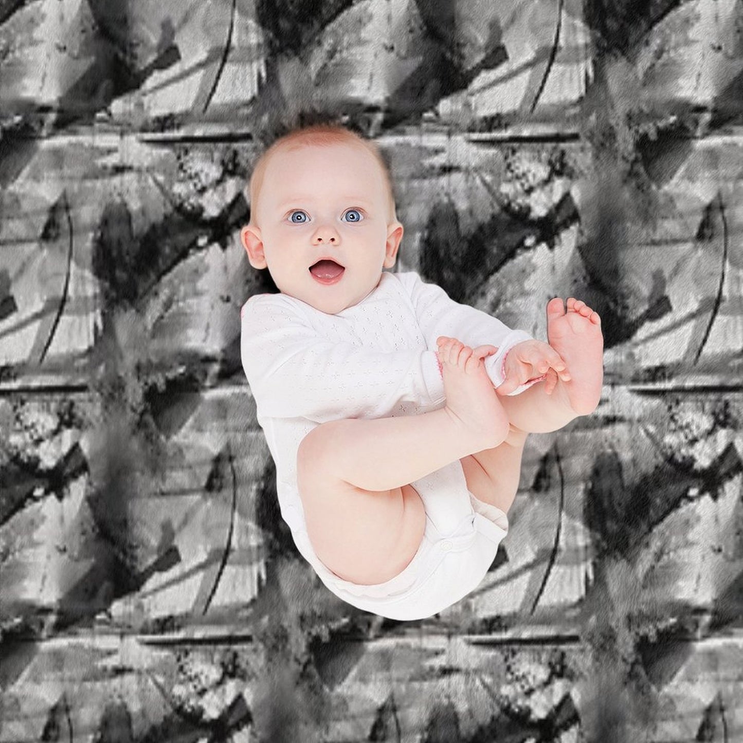 Grunge Monochromatic Grayscale Pattern Sustainable Throw Blanket