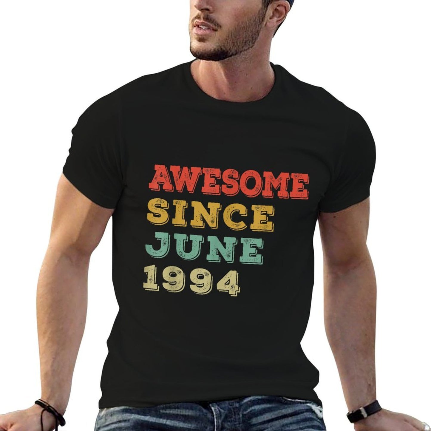 30 Years Old Awesome Since June 1994 30th Birthday Gifts Heathered Texture T-Shirt