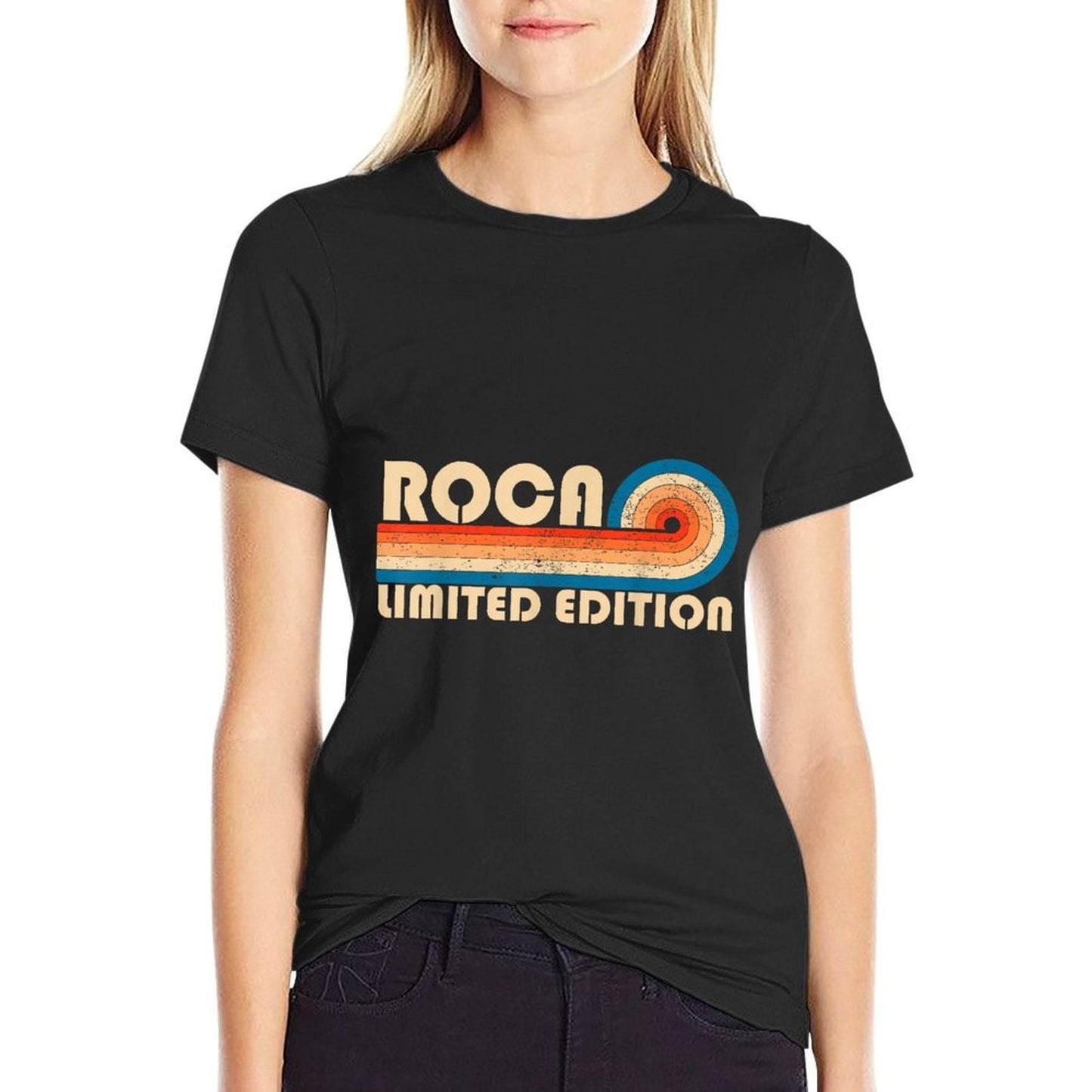 ROCA Surname Retro Vintage 80s 90s Birthday Reunion Oversized Silhouette T-Shirt