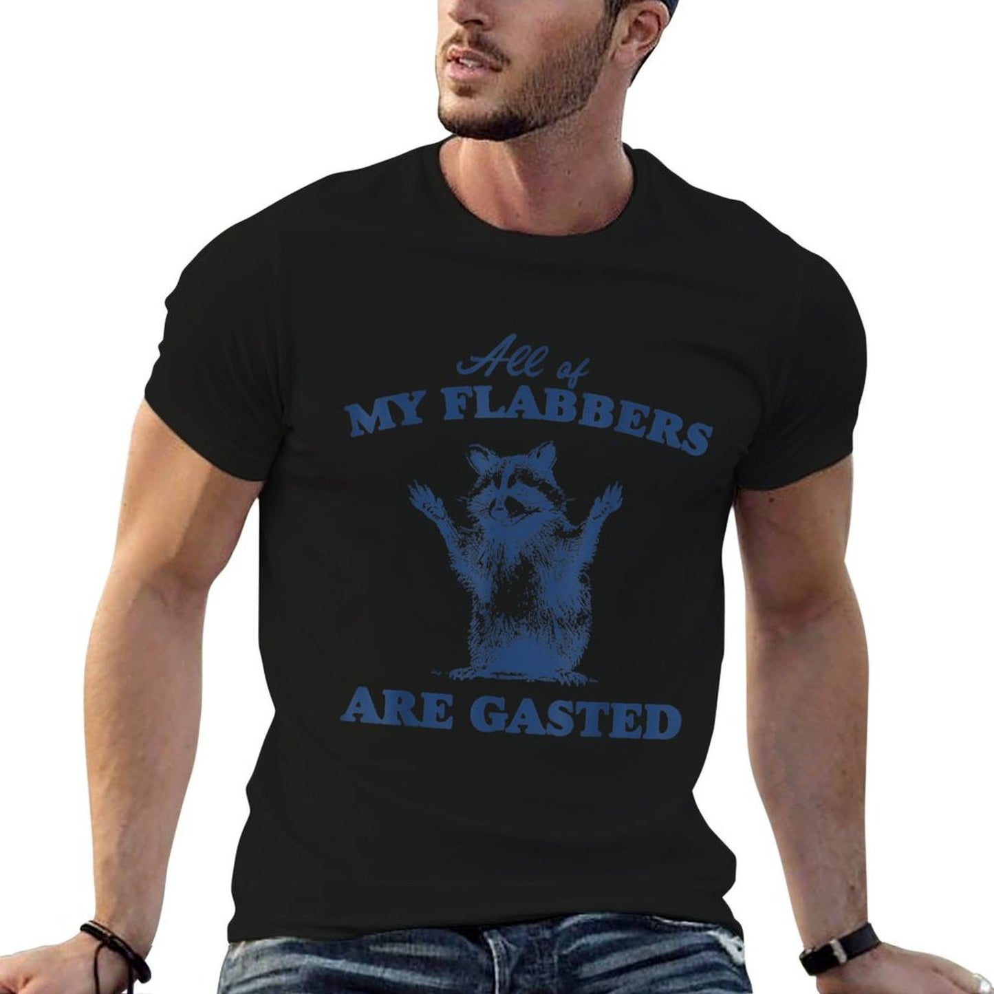 All Of My Flabbers Are Gasted Vintage Raccoon Meme Cotton T-Shirt