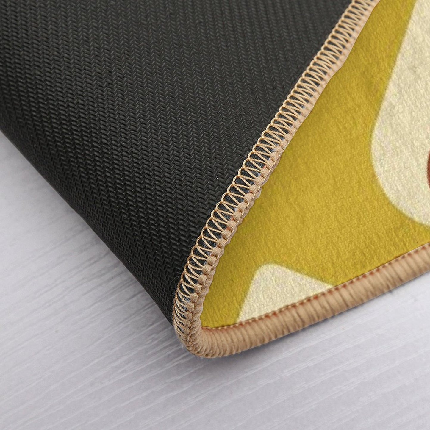Mid-Century Modern Goldenrod And Cream Tear Drop Rapid-Drying Bath Mat