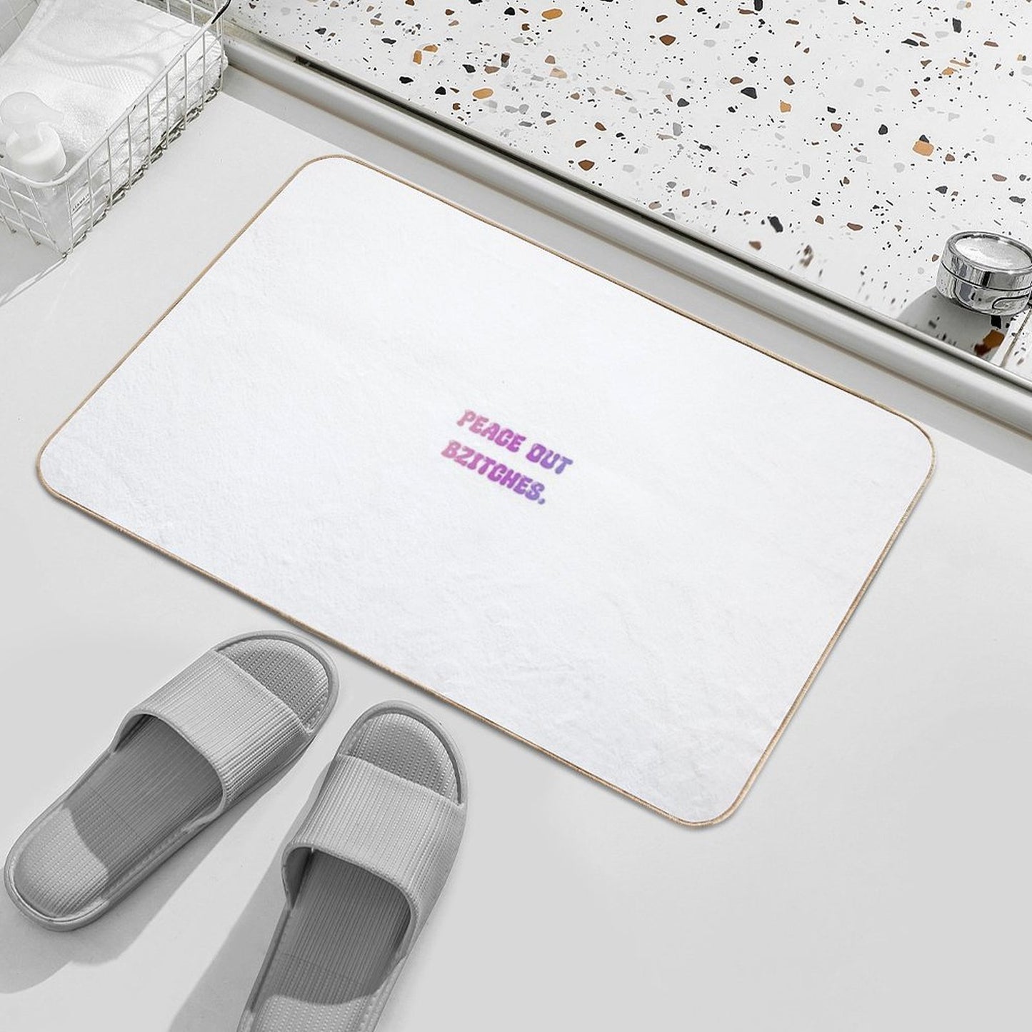Peace Out Bzitches Repositionable Bath Mat