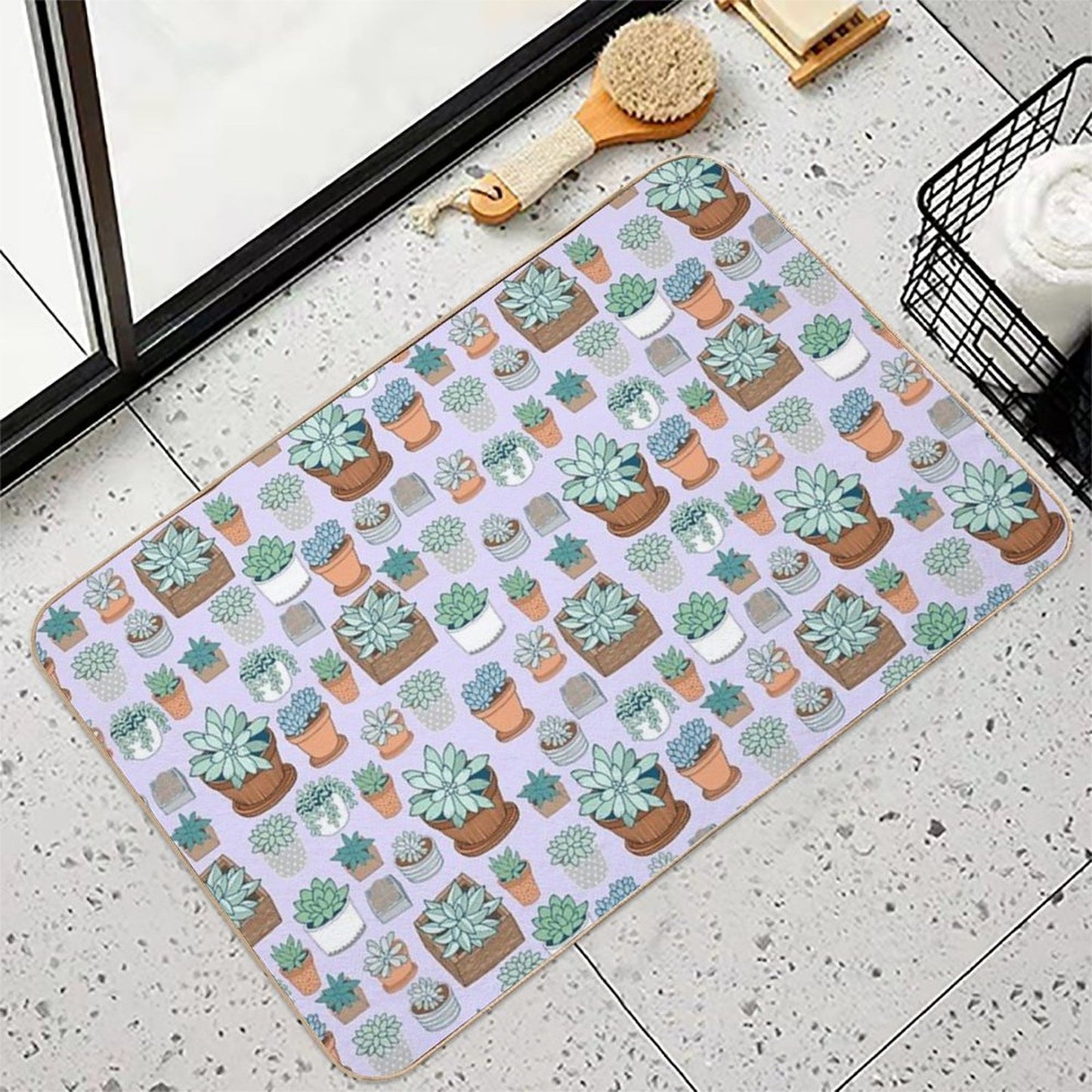 Succulent Love Easy To Clean Bath Mat
