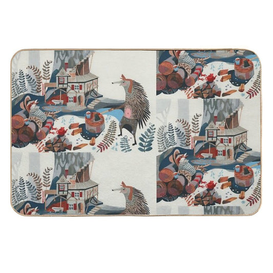 Wood Chopping Friends  Dirt-Trapping Bath Mat