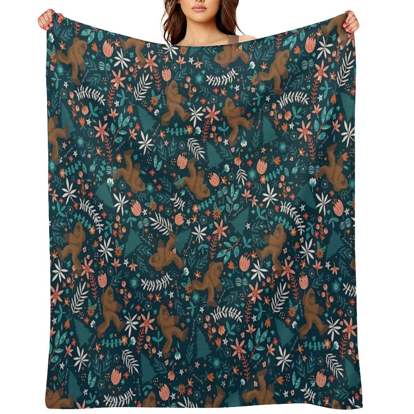 Bigfoot Keep It Weird Wrinkle-free Throw Blanket
