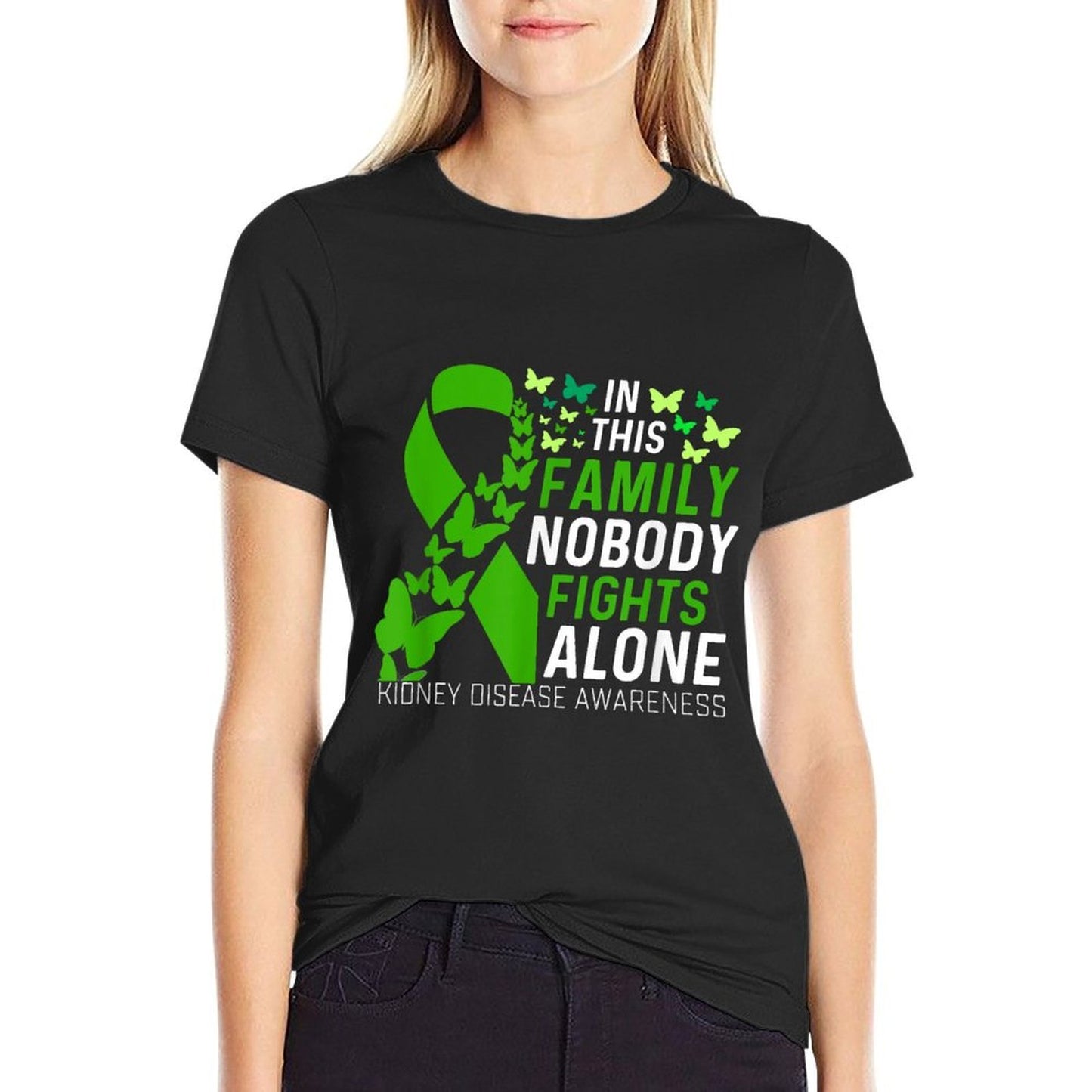 In This Family No Fighting Alone Kidney Disease Awareness Quick-drying T-Shirt