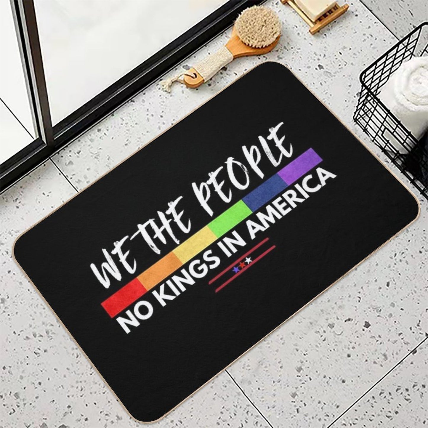 No Kings In America We The People Democracy Flag Political Versatile Bath Mat