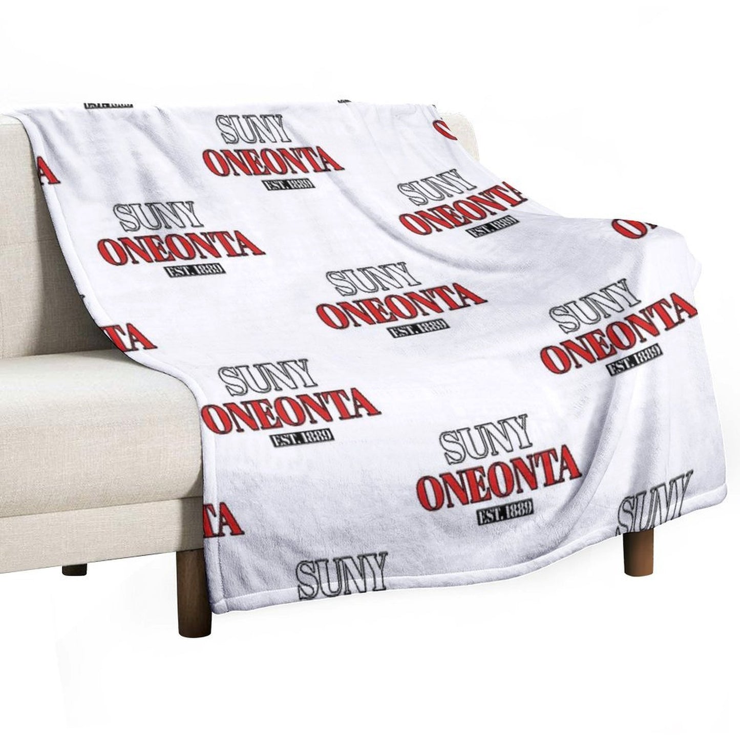 SUNY Oneonta Straightforward Velvety-soft Throw Blanket