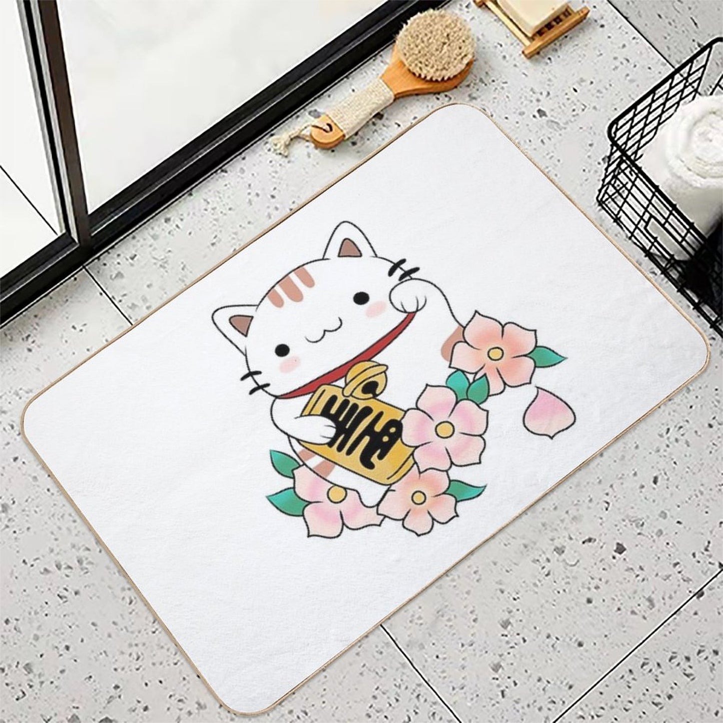 Lucky Cat Easy Maintenance Bath Mat