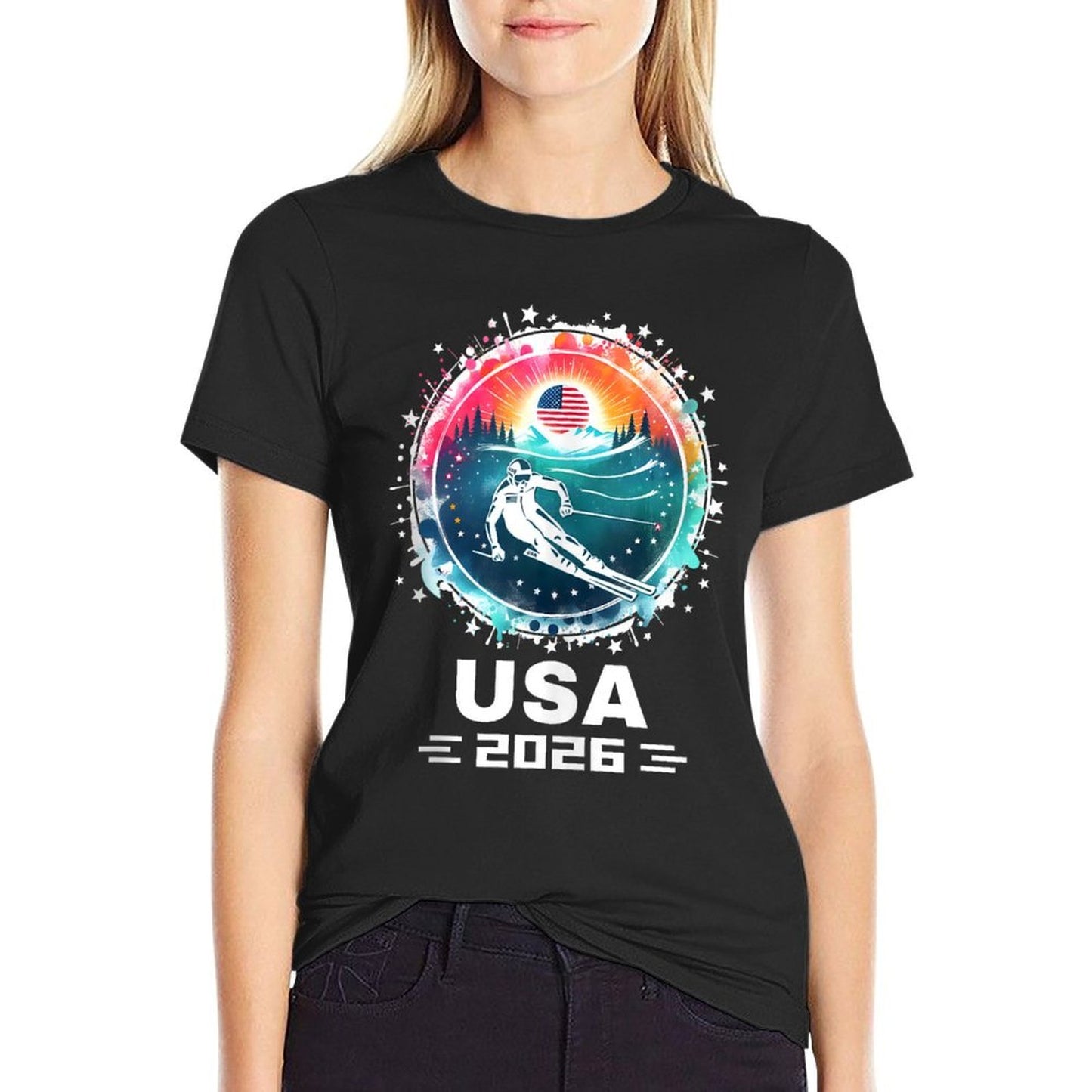 USA 2026 Go United States Winter Sport USA Team 2026 USA Cotton T-Shirt