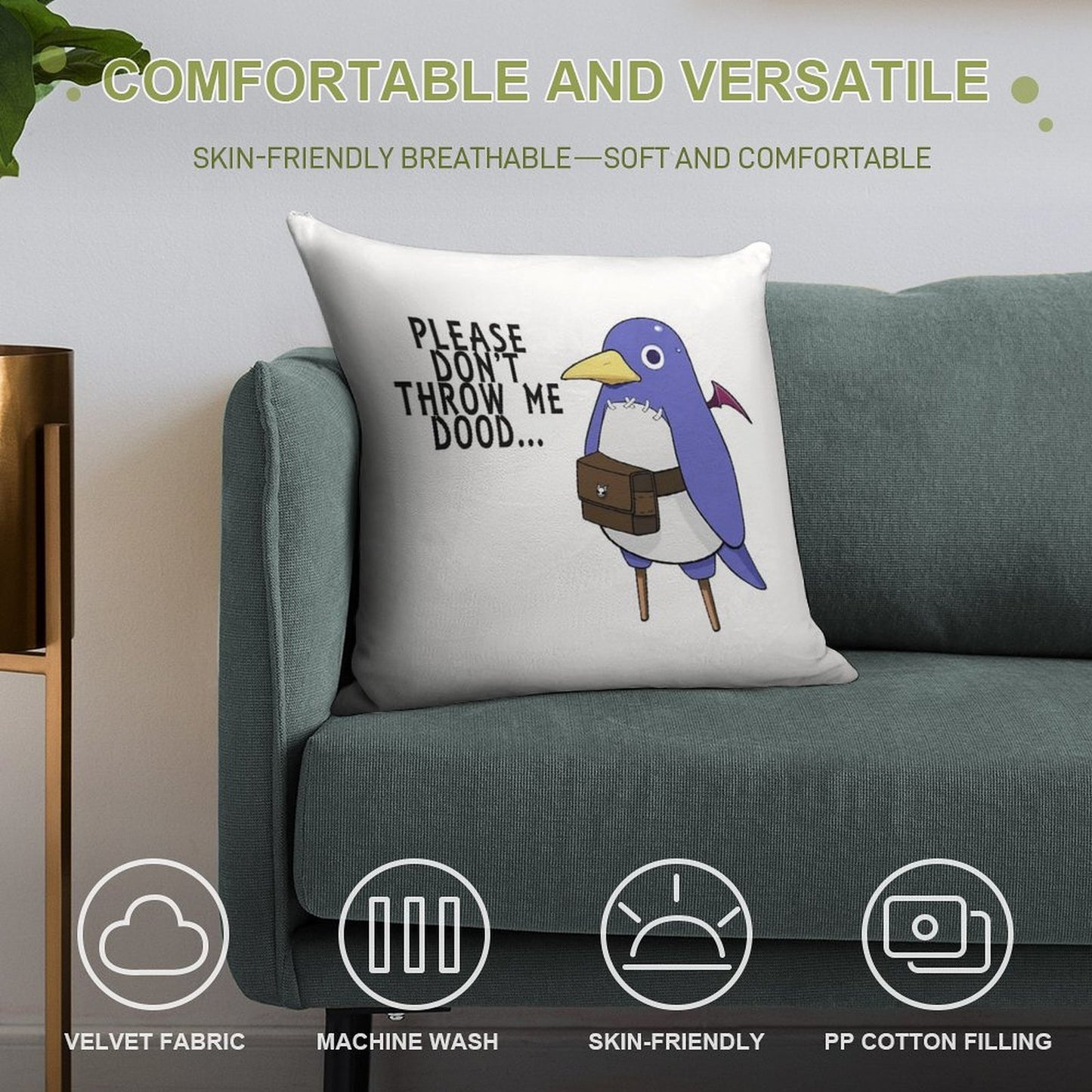 I'll Throw You Anyway Soft Hidden Zipper Throw Pillow