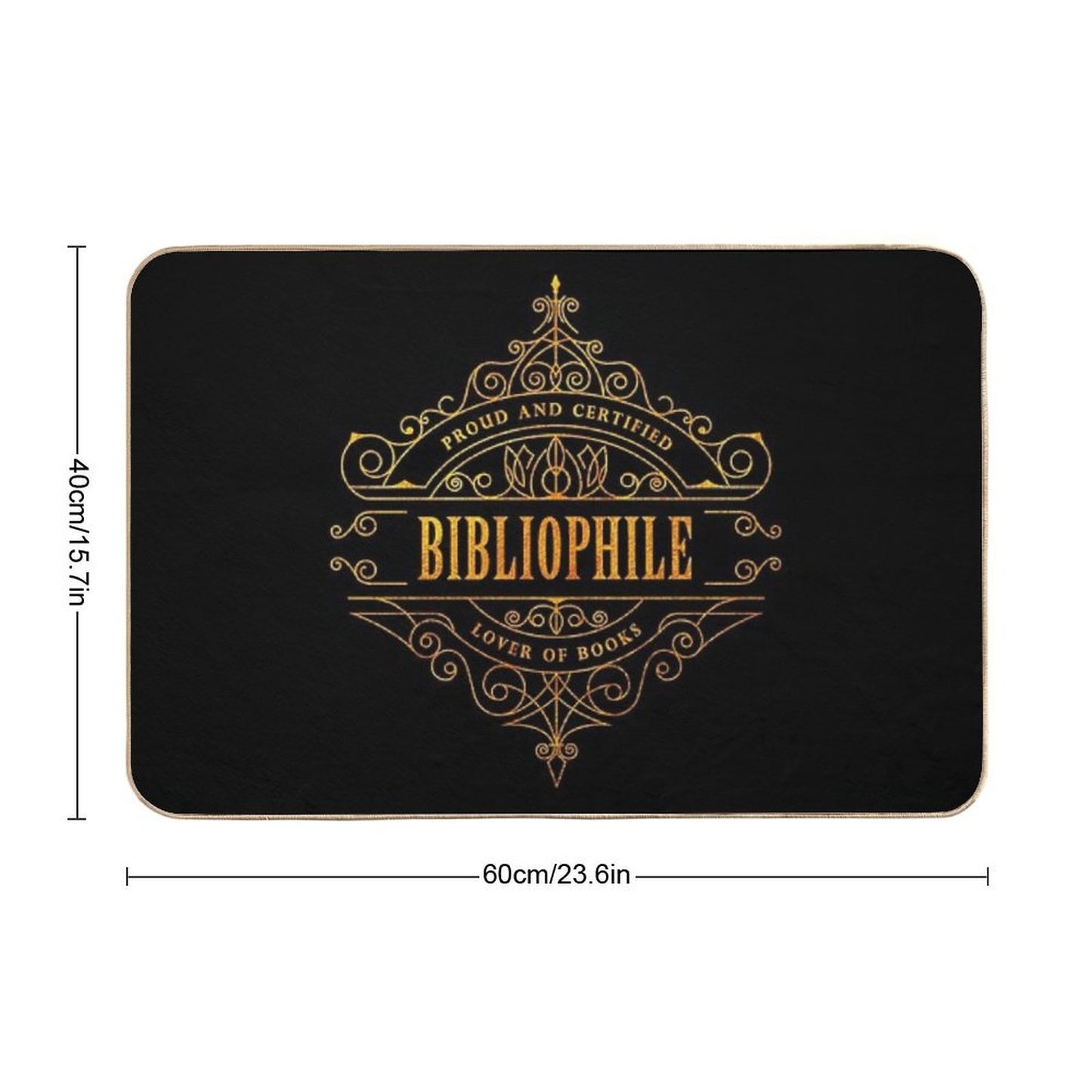 Gold Bibliophile - Black Rapid-Drying Bath Mat