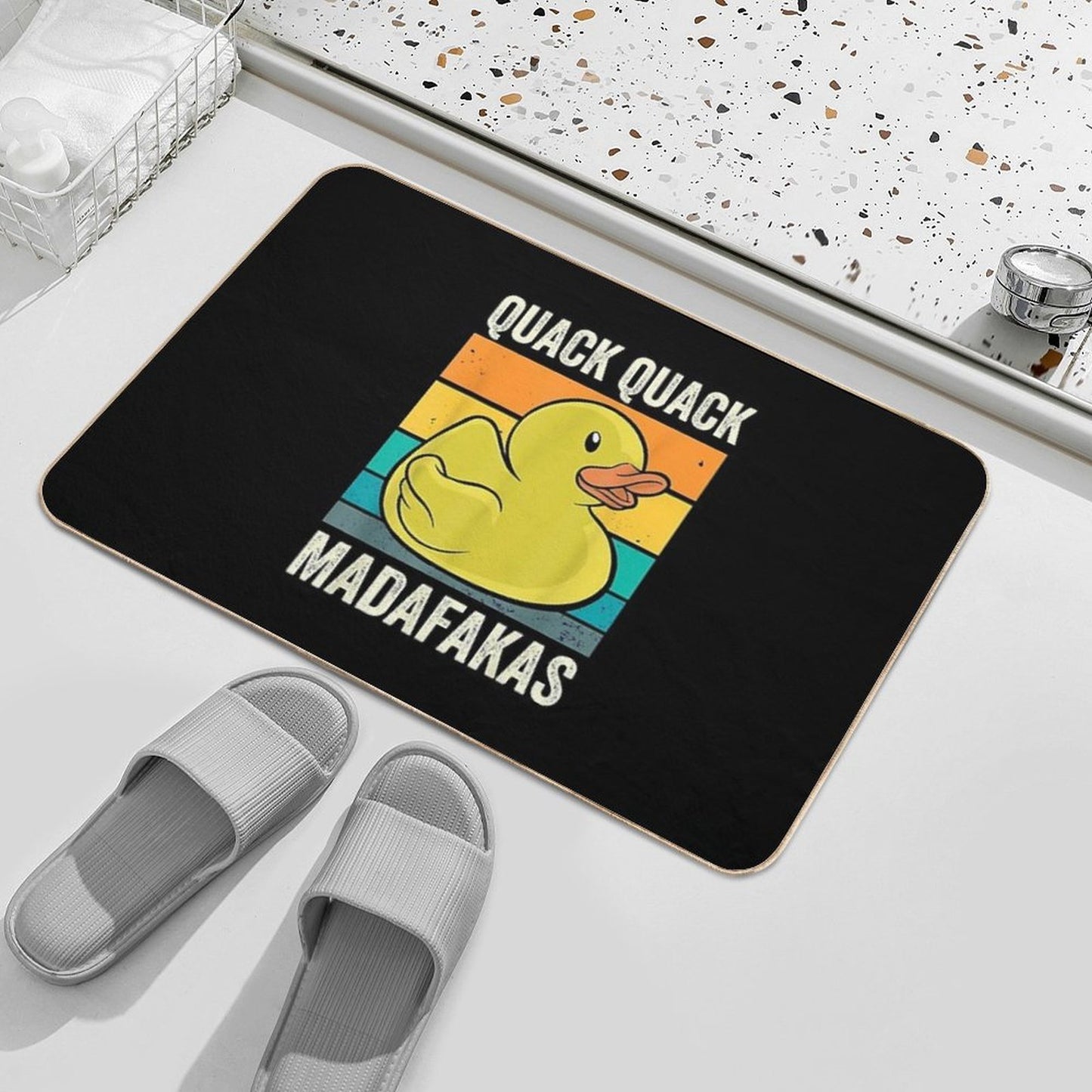 Quack Quack Madafakas Ducks Duck Duck Rubber Duck Easy Maintenance Bath Mat