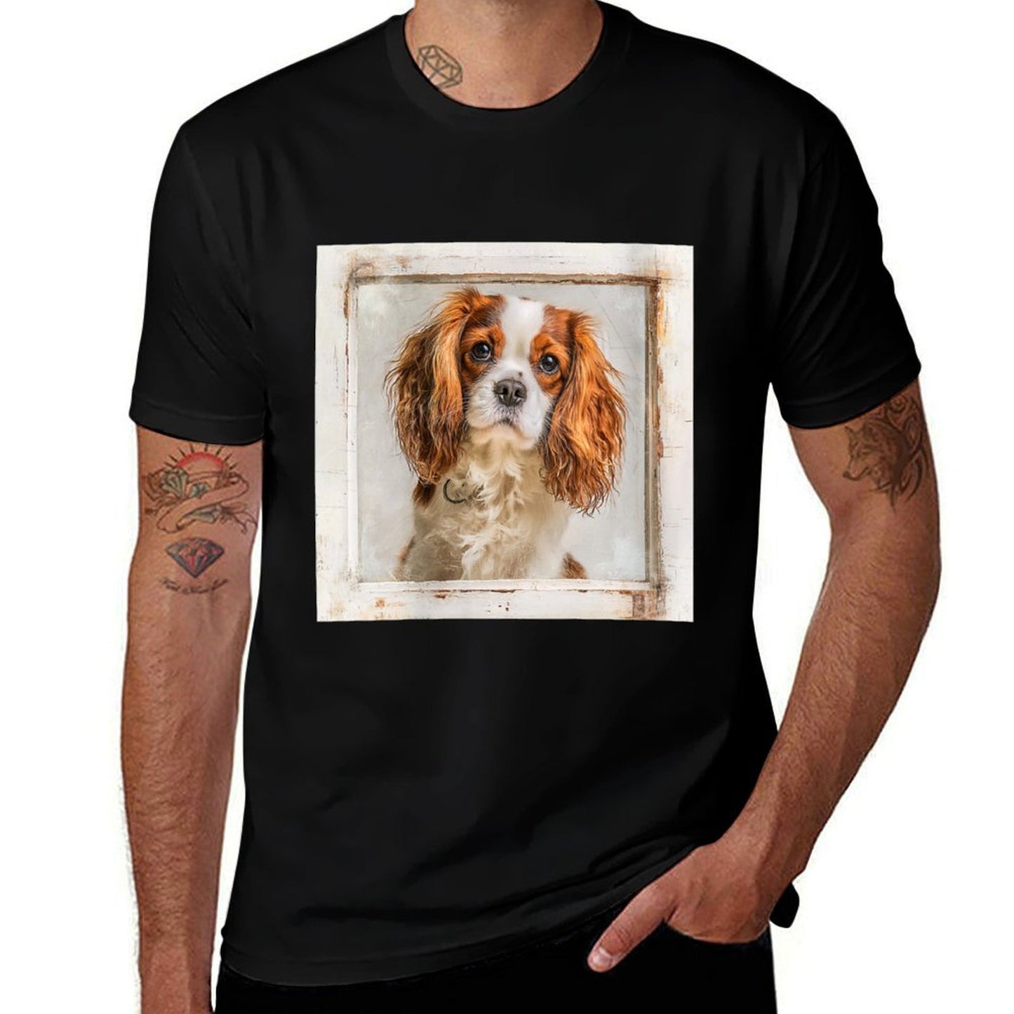 Womens Cavalier King Charles Spaniel Dogs Heathered Texture T-Shirt