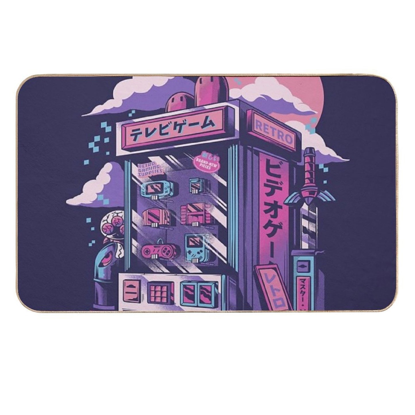 Retro Gaming Machine Easy To Clean Bath Mat