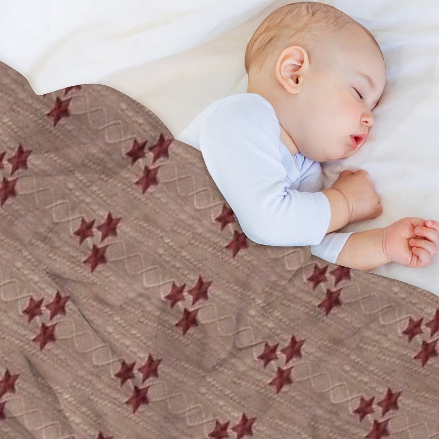 Red Cardigan Star (Printed Image - Not Real Knit) Anti-pilling Throw Blanket