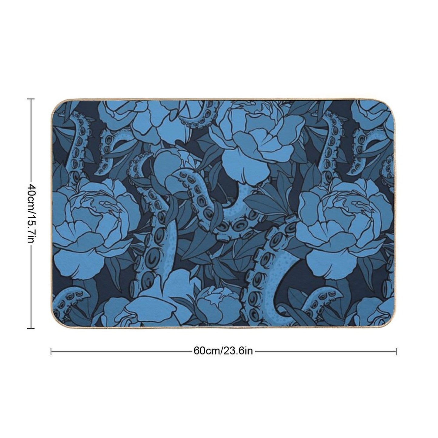 Blue Peony Dreamscape Odorless Bath Mat