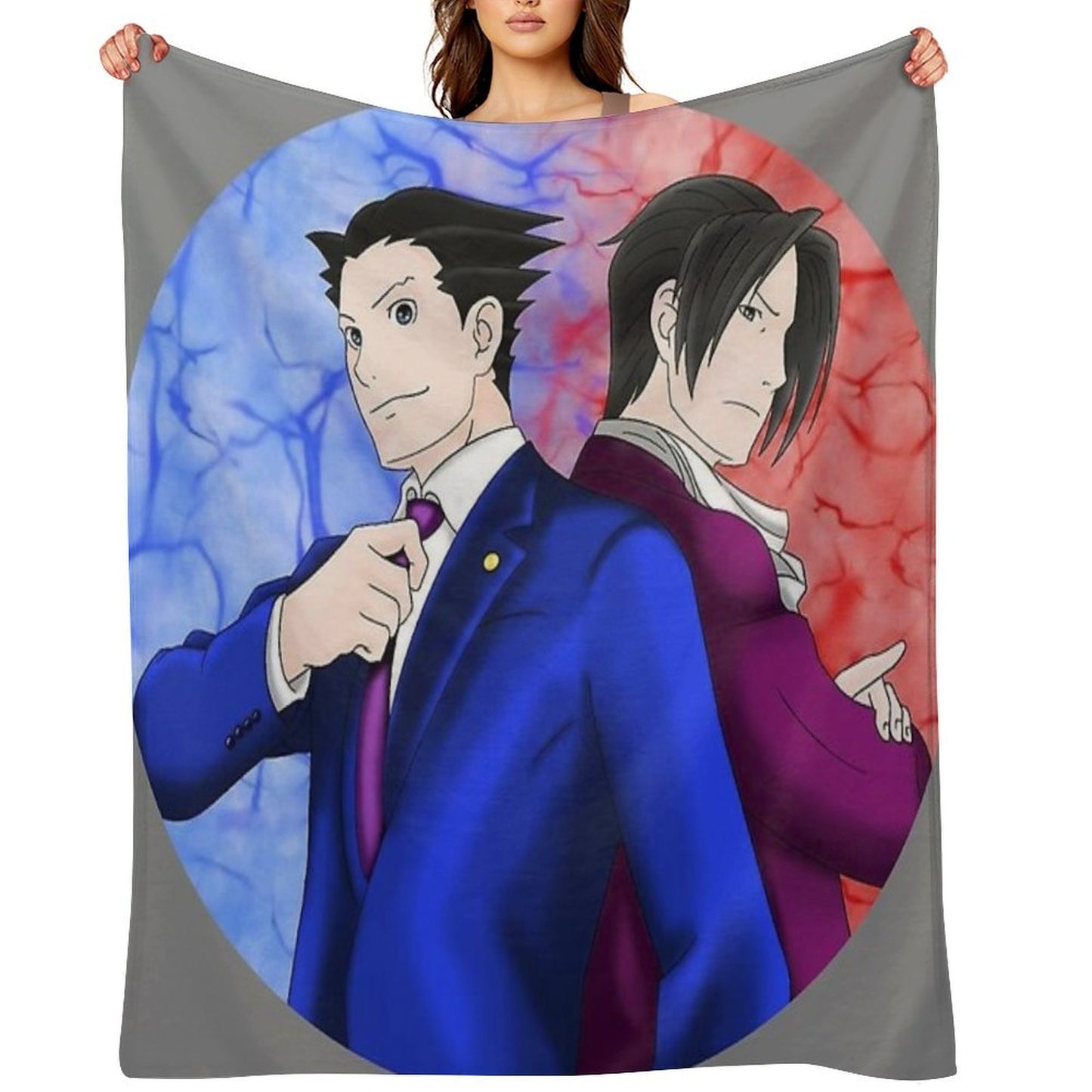 Phoenix Wright And Miles Edgeworth Anti-pilling Throw Blanket