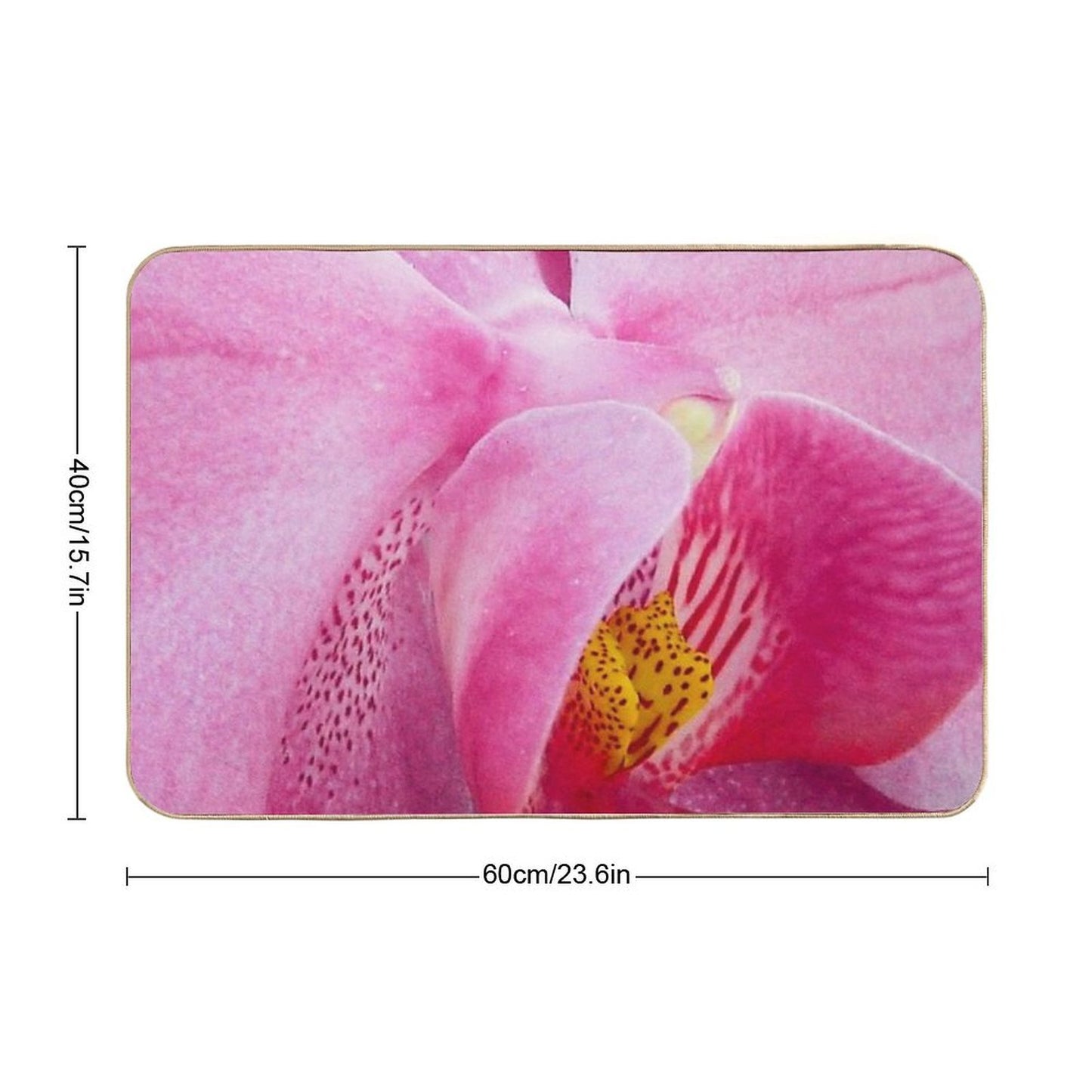 Pink Orchid Bloom Easy Maintenance Bath Mat