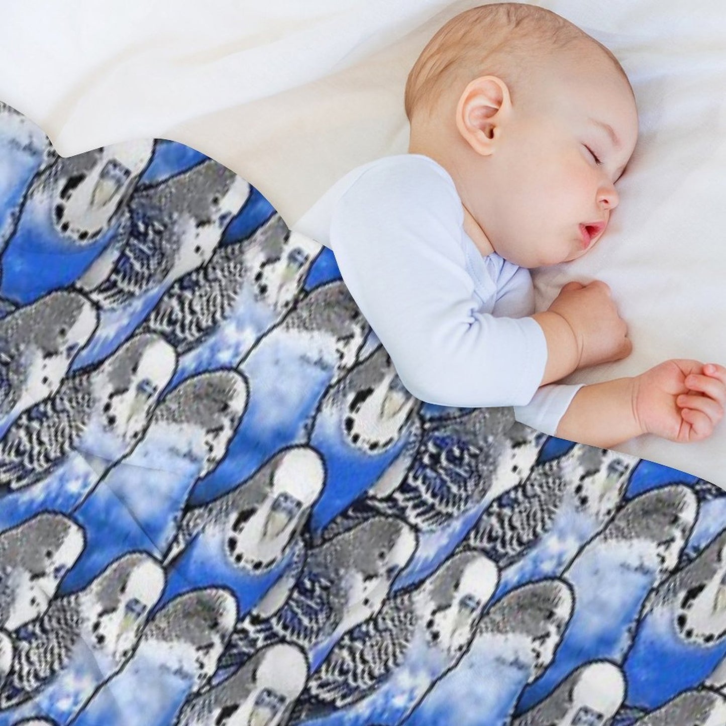 Budgie Blue Pattern All-season Throw Blanket
