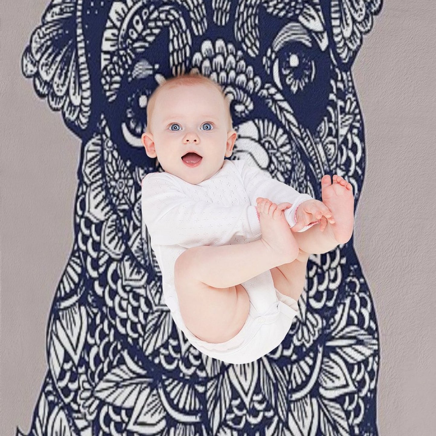 Mandala of Pug Wrinkle-free Throw Blanket
