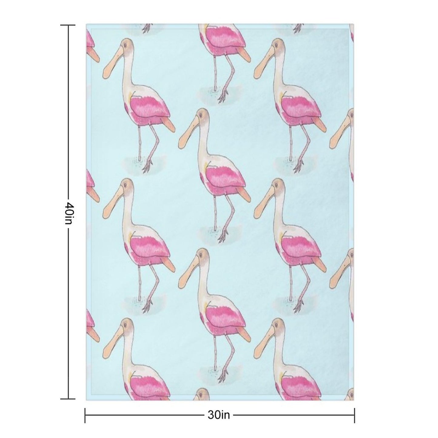 Roseate Spoonbill Bird Species Watercolor Art Compact Throw Blanket