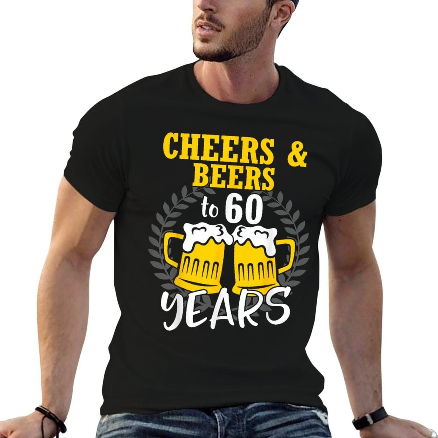 Cheers And Beers To 60 Years 60th Birthday Summer-ready Fabric T-Shirt