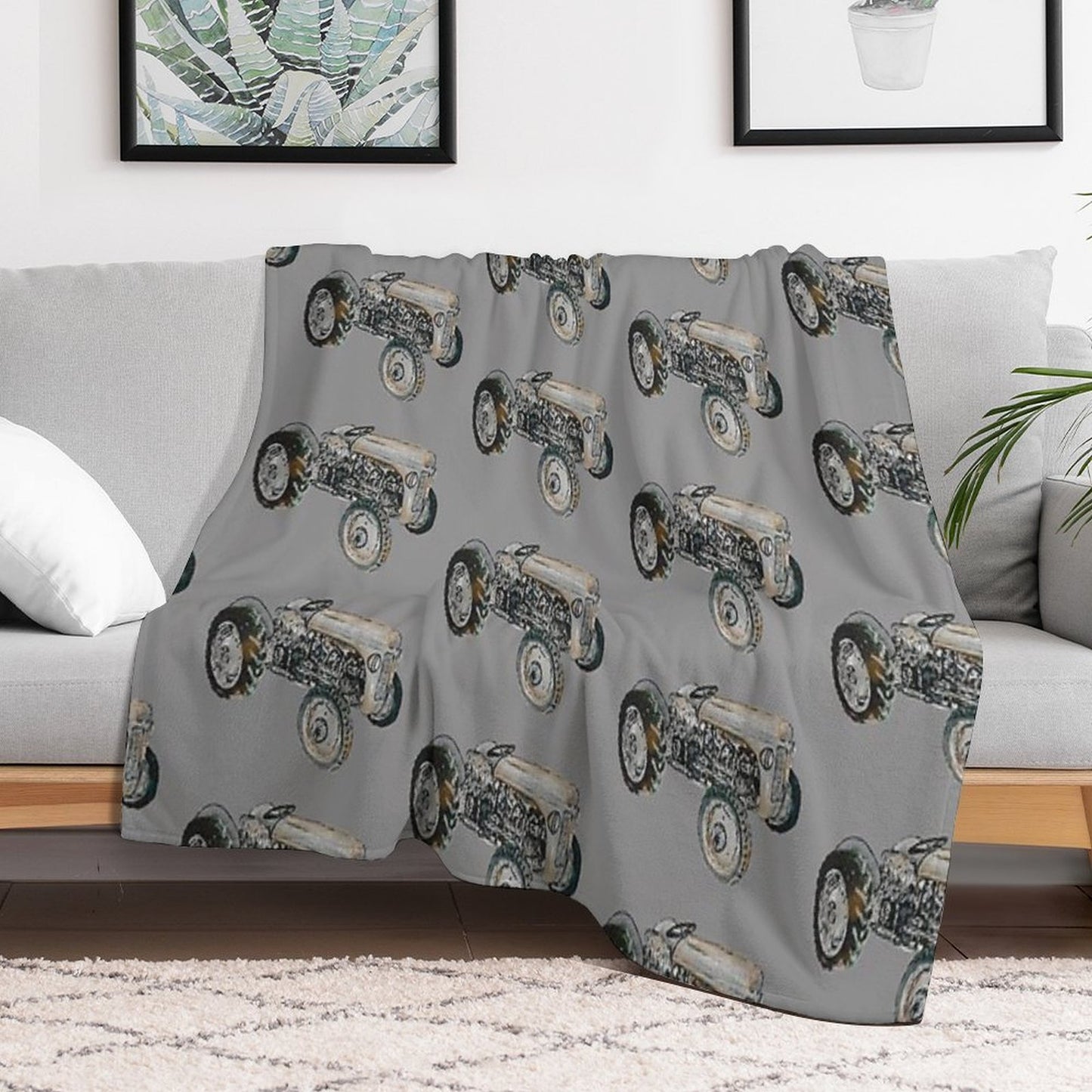 Painting of Ferguson Tractor Lightweight Throw Blanket