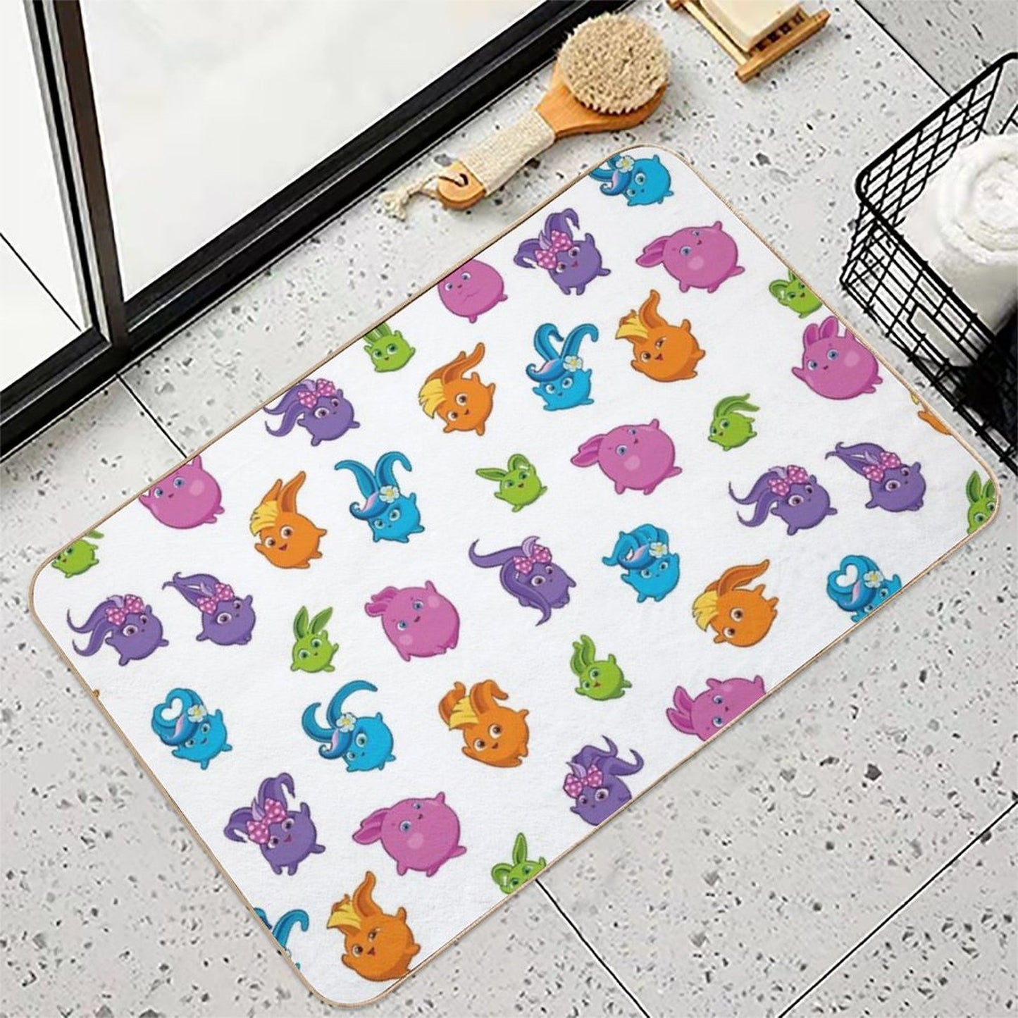 Sunny Bunnies Pattern NEW Stain-Proof Bath Mat