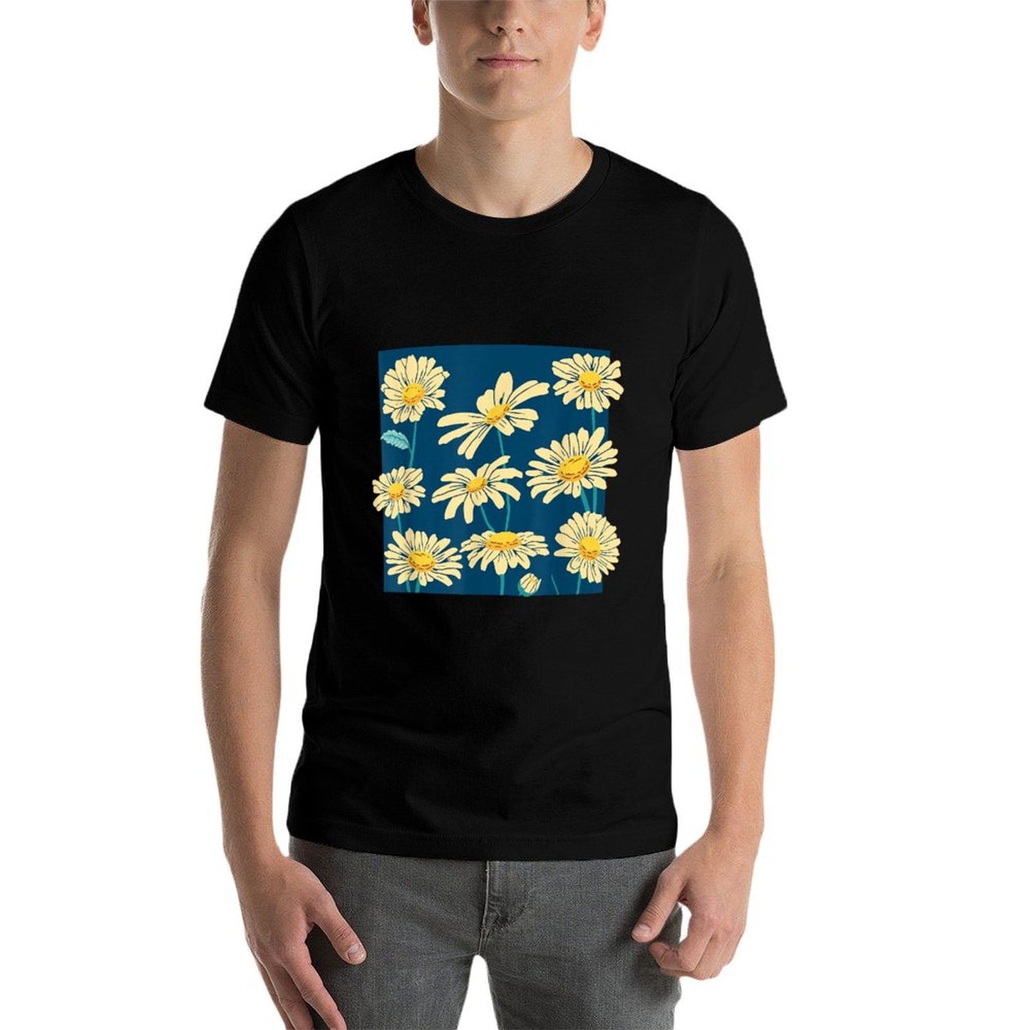 Vintage Inspired Flower Botanical Chart Plant Lover Ribbed Collar T-Shirt
