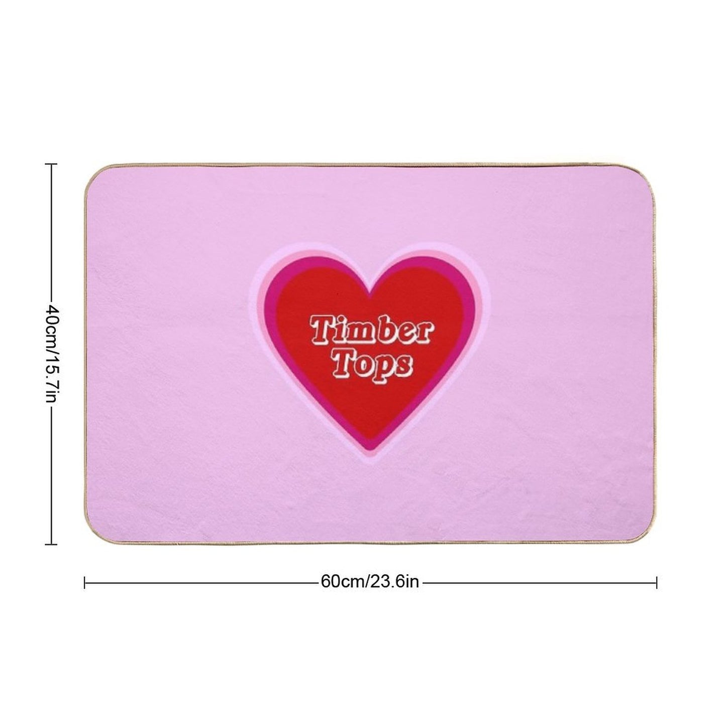TIMBER TOPS OFFSET HEART STICKER Repositionable Bath Mat