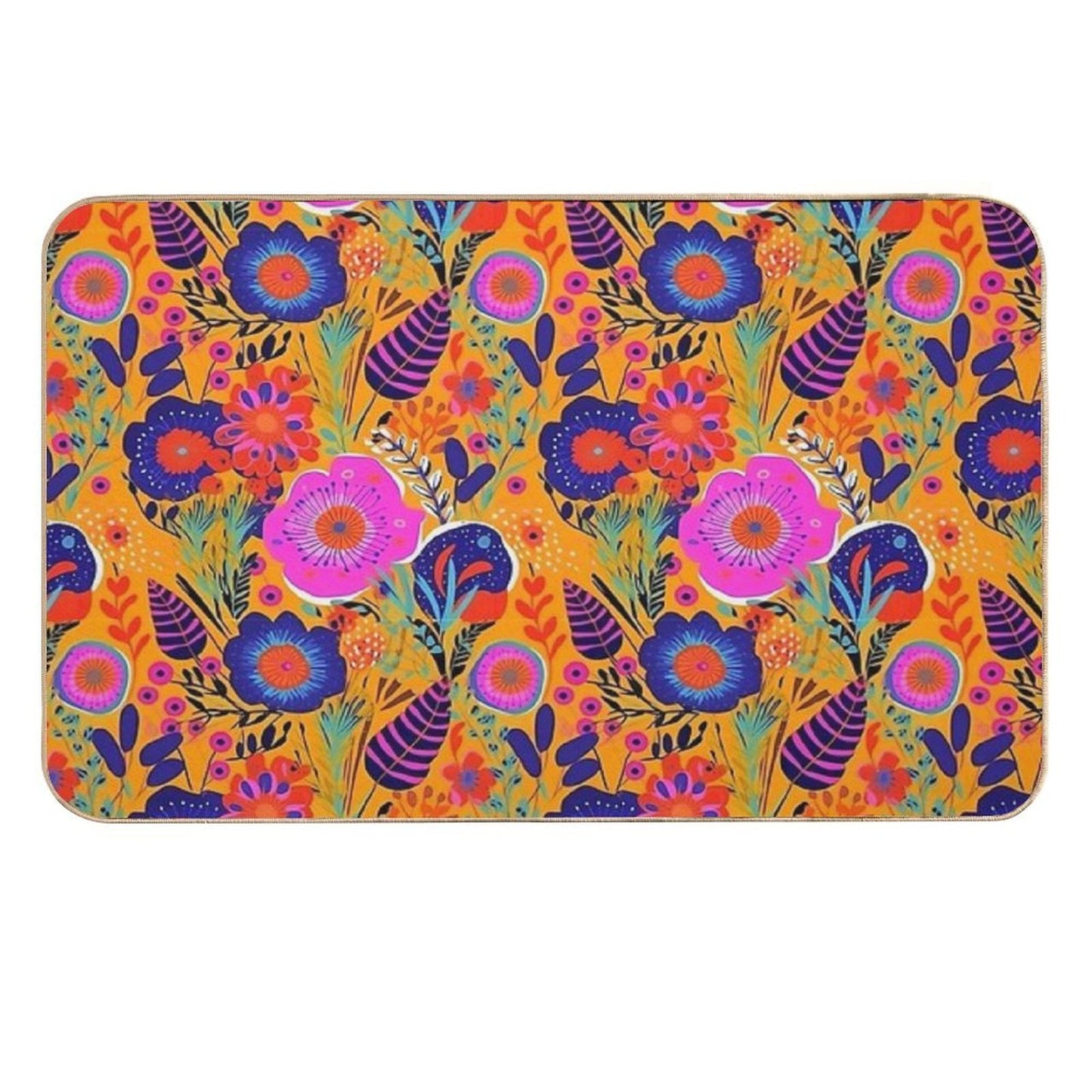 Botanically Bold - 70's Retro Easy To Clean Bath Mat