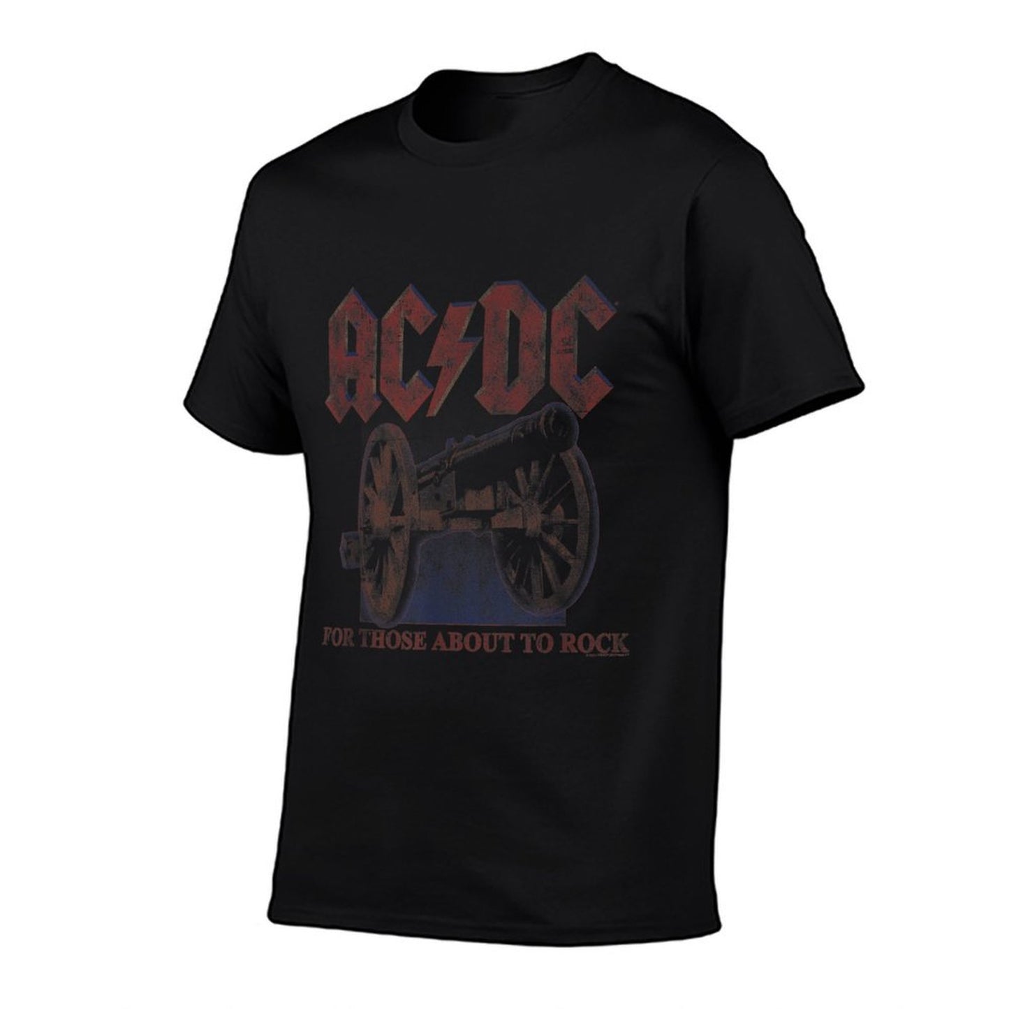 ACDC For Those About To Rock Canon Rock Music Band Ribbed Collar T-Shirt
