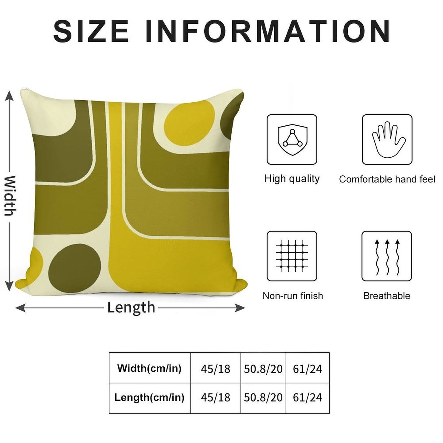 Retro Geometric Design 632 Soft Hidden Zipper Throw Pillow