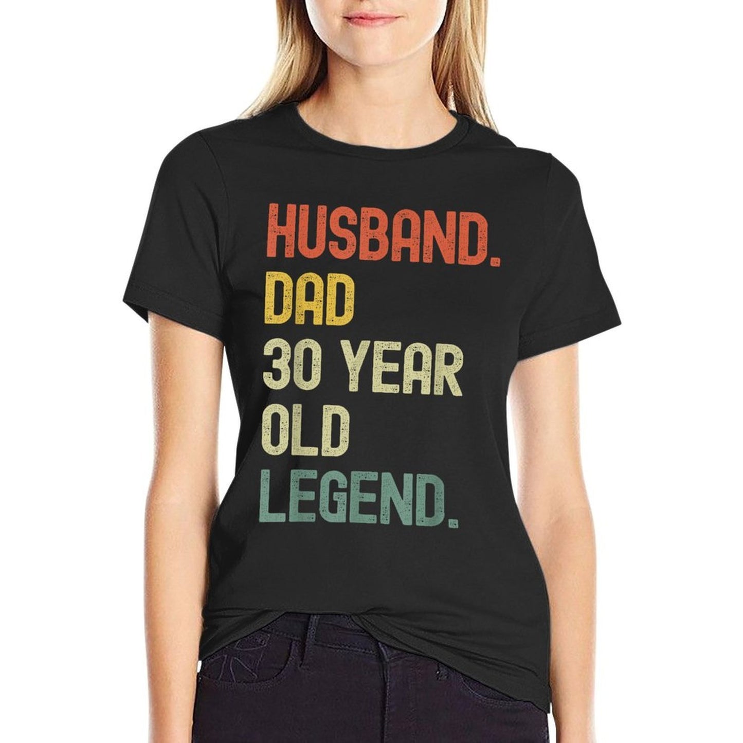 Husband Dad 30 Year Old Legend Retro 30th Birthday Gift Wrinkle-resistant T-Shirt