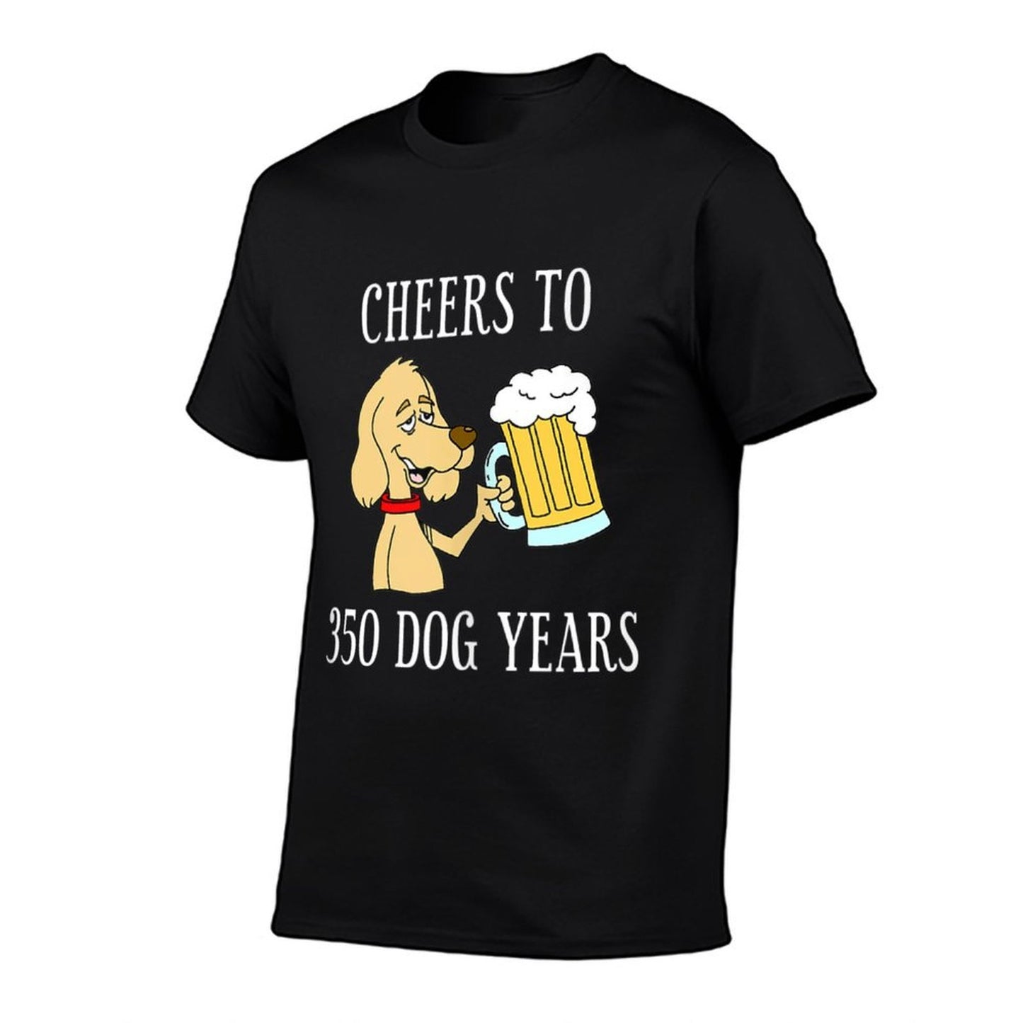 Cheers To 350 Dog Years Cartoon Beer Funny 50th Birthday Polyester Blend T-Shirt