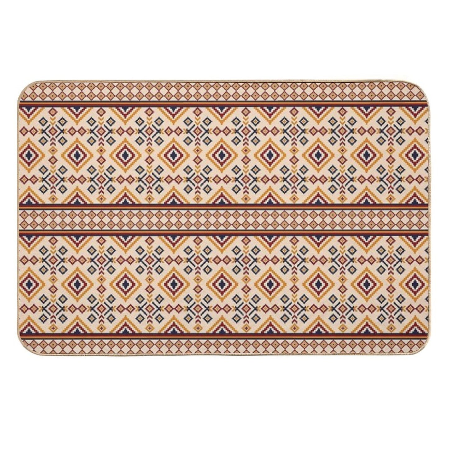 Pattern Seamless Pixel Art Ethnic Geometric for Fabric Repositionable Bath Mat