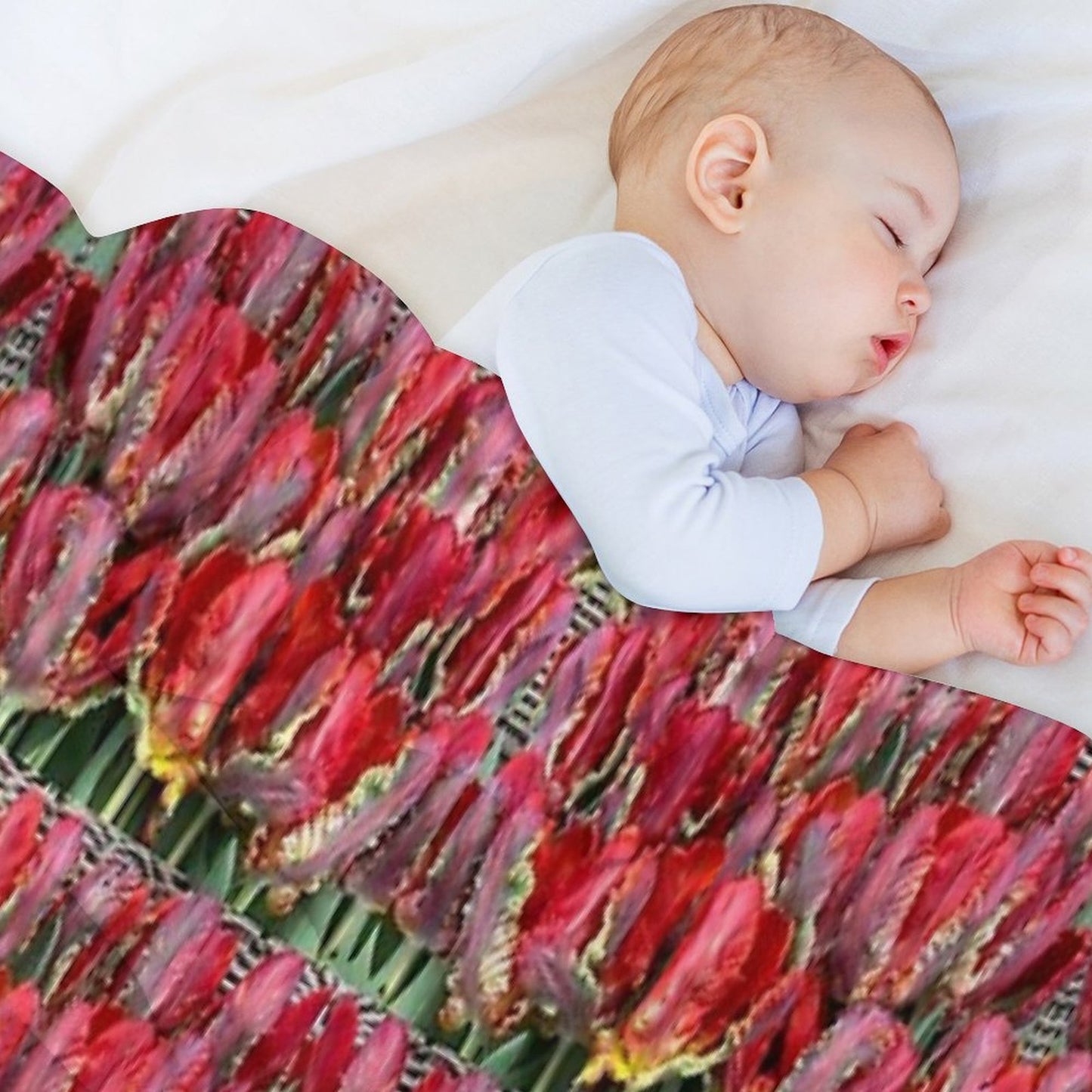 Parrot Tulips Floral Design Travel-friendly Throw Blanket