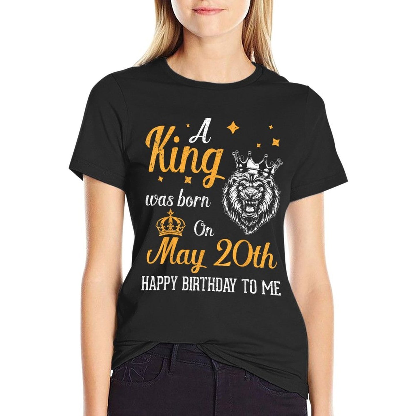 A King Was Born On May 20th Happy Birthday To Me You Dad Son Polyester Blend T-Shirt