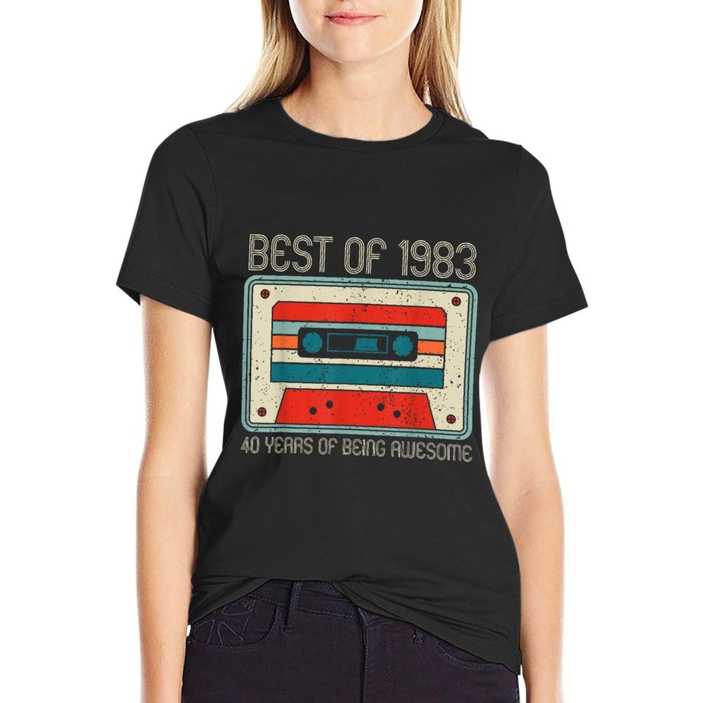 Retro 40th Birthday Best Of 1983 Cassette Tape  Polyester Blend T-Shirt