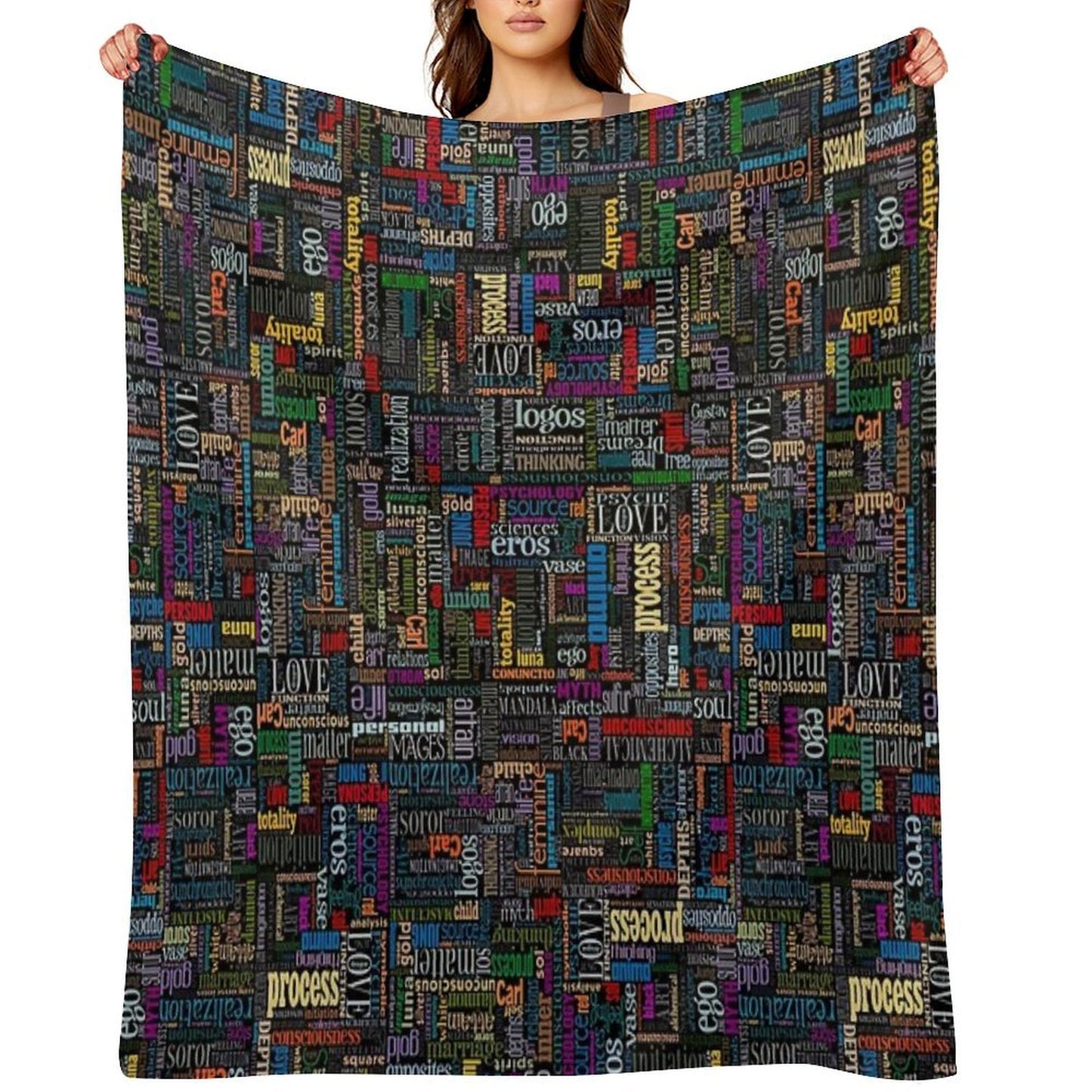 Jungian Psychology Word Cloud Wrinkle-free Throw Blanket