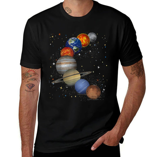 Universe Galaxy Planets Sun Astronomy Outer Space Science  Eco-friendly Material T-Shirt