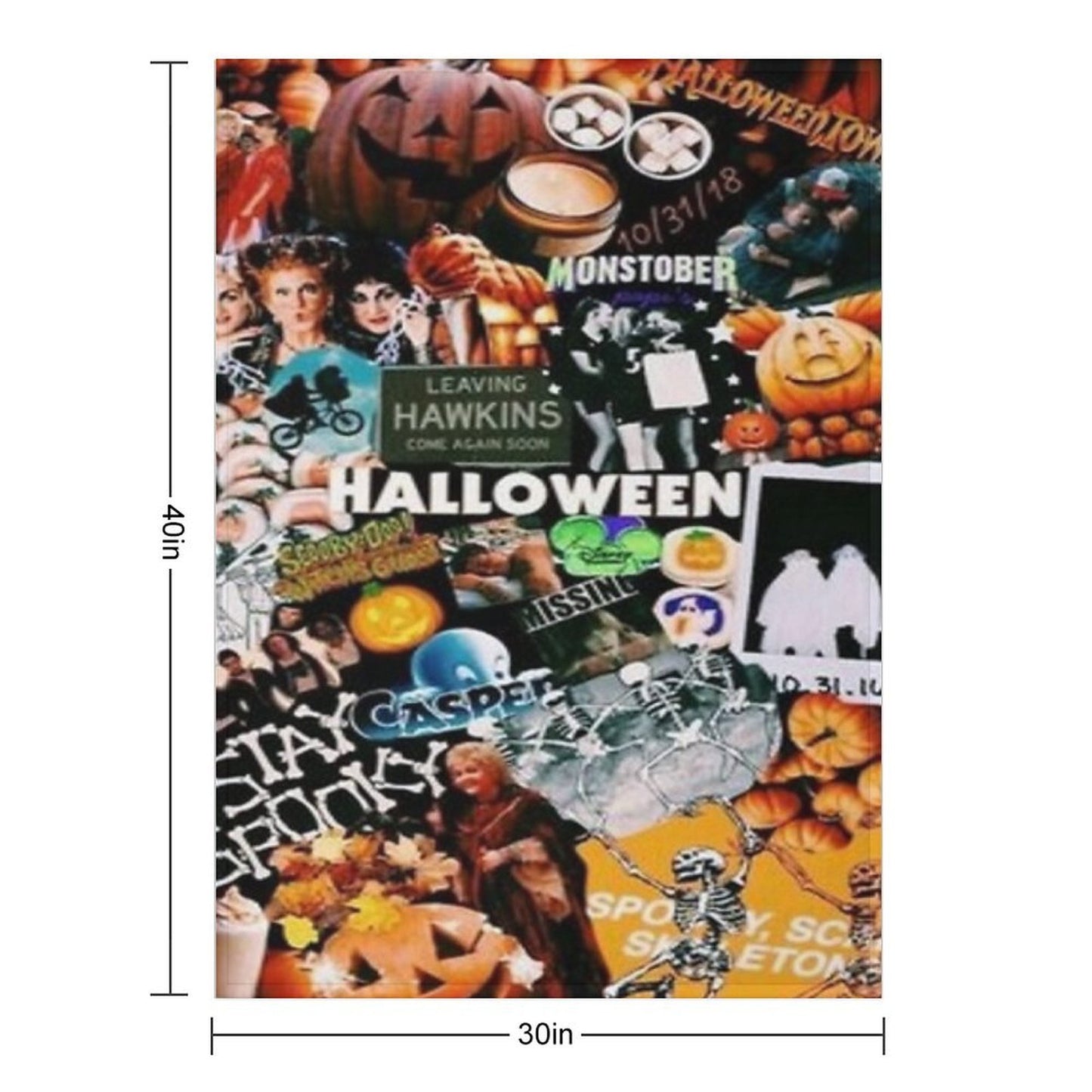 Halloween Collage Durable Throw Blanket