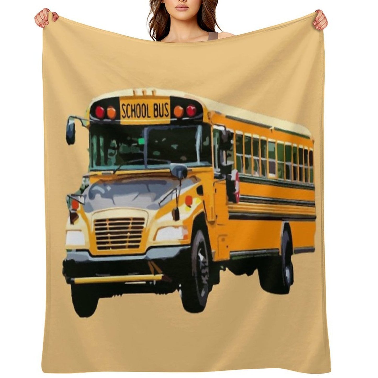 School Buses. Quick-dry Throw Blanket