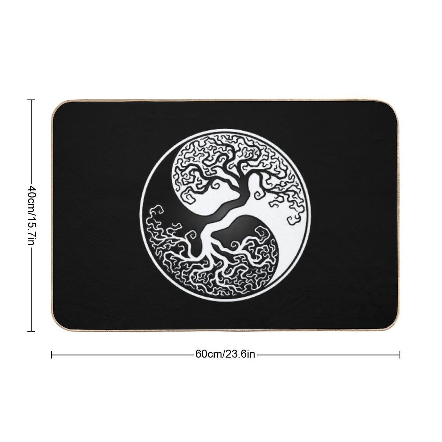 White And Black Tree of Life Yin Yang Versatile Bath Mat