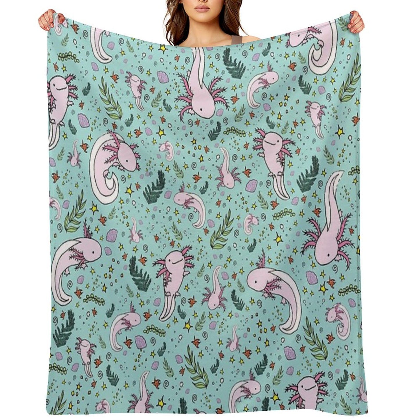 Axolotl Plush Throw Blanket