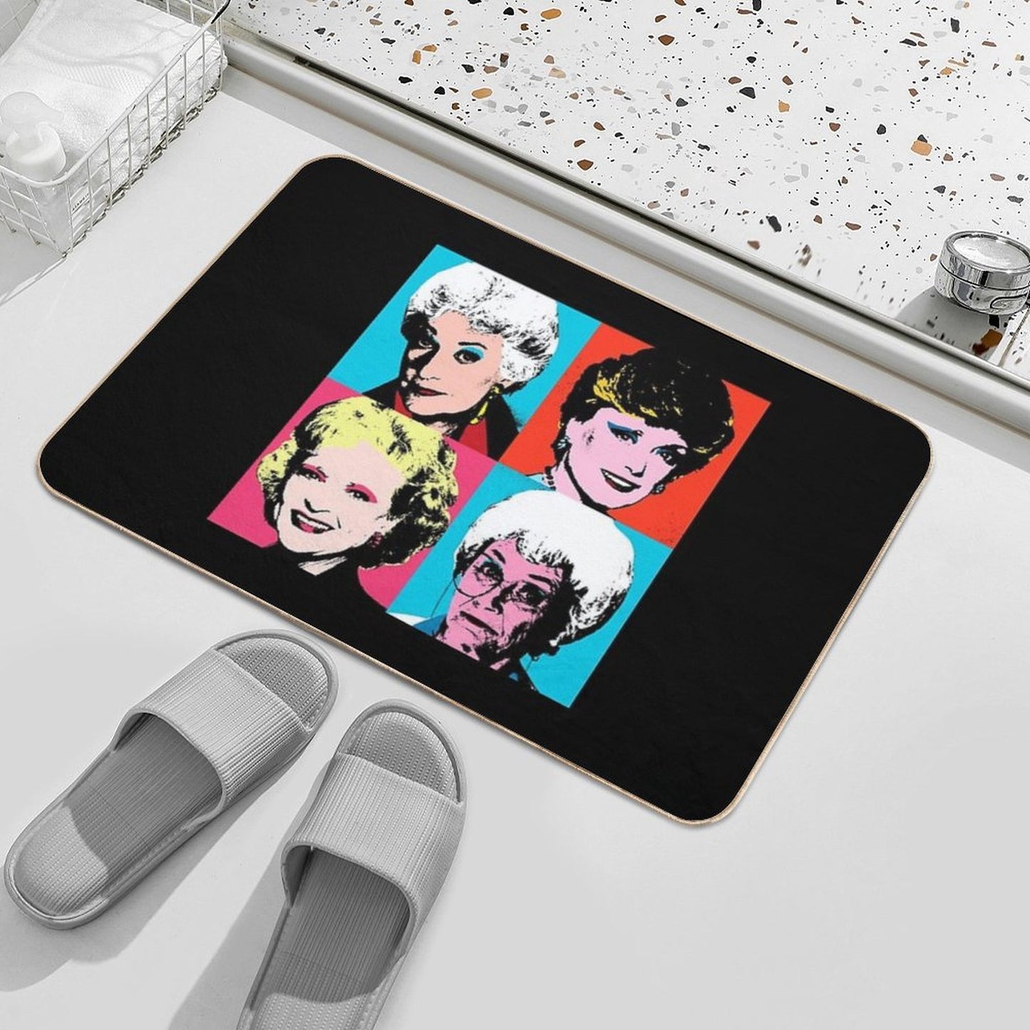 Golden Warhol Girls Stain-Proof Bath Mat